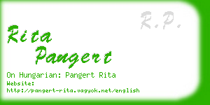 rita pangert business card